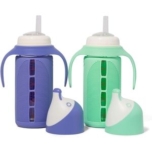 Sold 2 toddler glass sippy cups, Luca